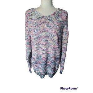 Easel Ombré Obsession textured chunky Knit Sweater multicolor woman's small/med